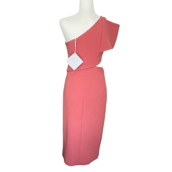 Elliott Adorn Dress in Rosewood Pink Structured One Shoulder Size Medium NWT - Picture 5 of 8
